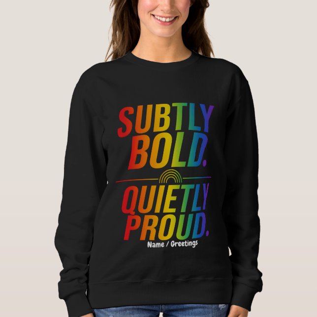 Camiseta Tipografia Arco-Íris Sutilmente Negrita e Silencio (Frente)