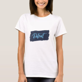 Camiseta Tipografia Azul com Detroit Manuscrito