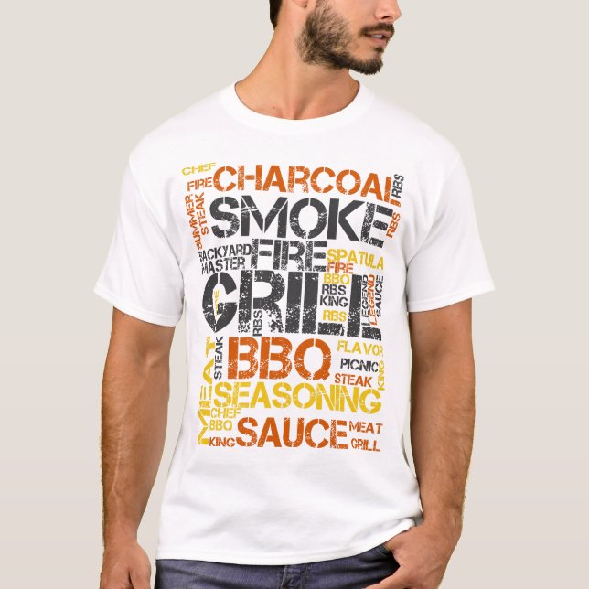 Camiseta Tipografia BBQ Grill Master (Frente)