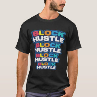 Camiseta Tipografia Block Hustle | Motivação da Mo