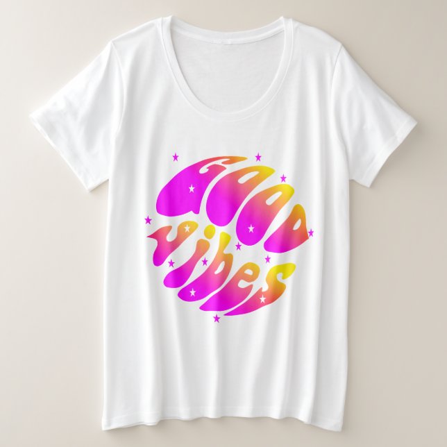 Camiseta Tipografia Boas Vibrações (Frente do Design)
