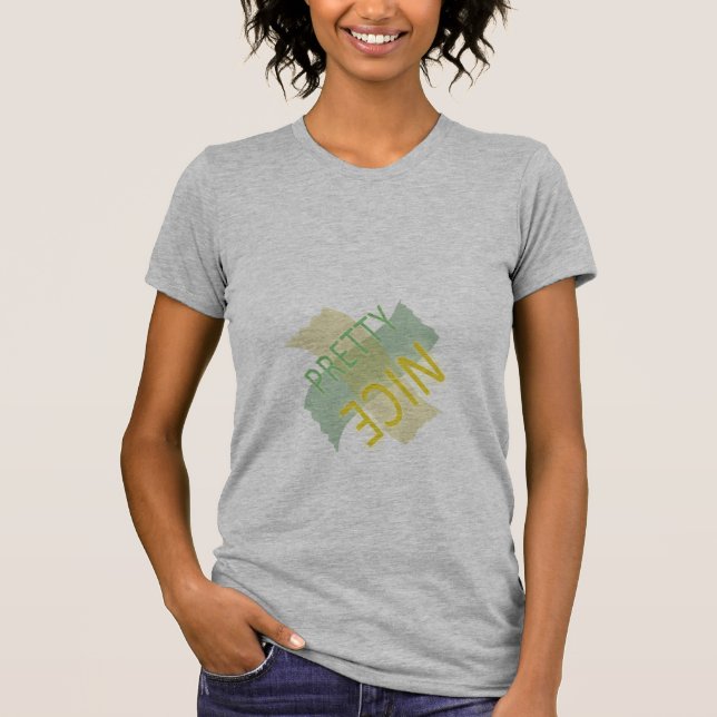 Camiseta Tipografia Bonito Belo Amarelo Verde (Frente)