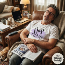 Camiseta Tipografia Campeão de Soneca Dia dos Pais