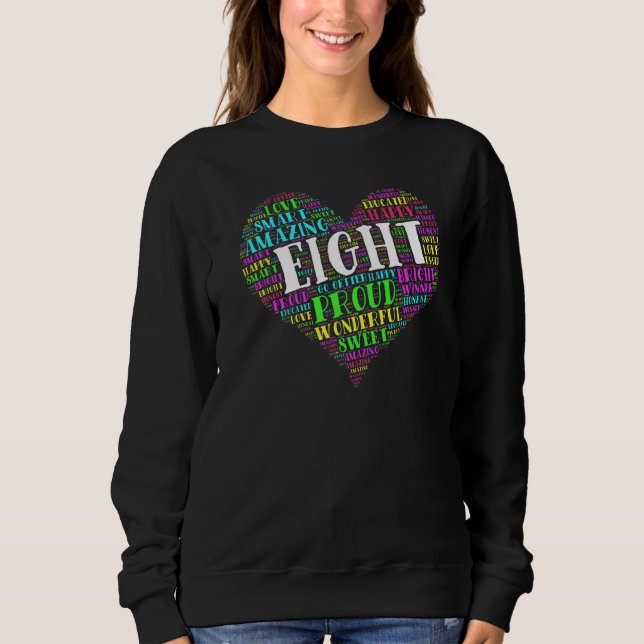 Camiseta Tipografia cardíaca de 8 anos (Frente)
