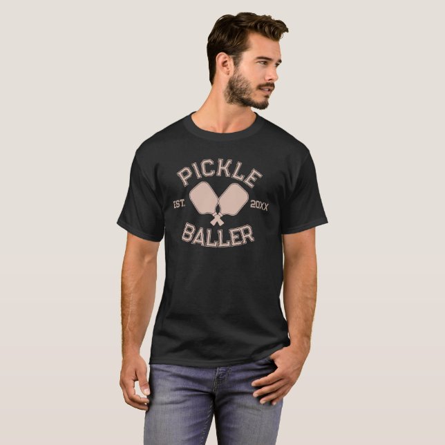 Camiseta Tipografia Colegial de Pickleball em Picles (Frente Completa)