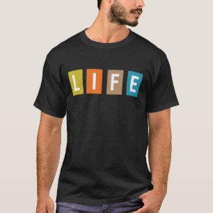 Camiseta Tipografia Colorida de VIDA - Arte em Bloco Minima