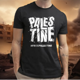 Camiseta Tipografia cracking da Palestina livre