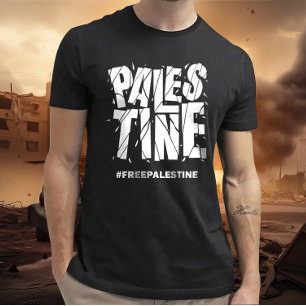 Camiseta Tipografia cracking da Palestina livre