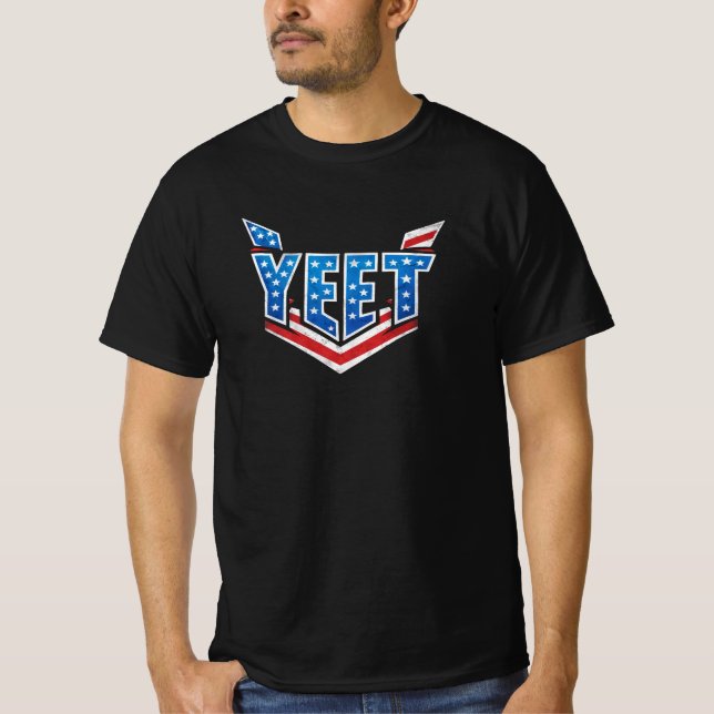 Camiseta Tipografia da bandeira dos EUA YEET US (Frente)