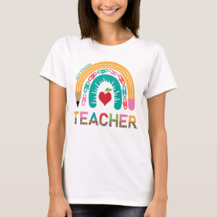 Camiseta Tipografia da Escola Rainbow Leopard