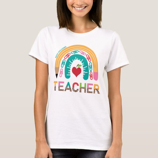 Camiseta Tipografia da Escola Rainbow Leopard (Frente)