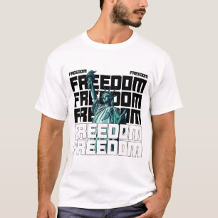 Camiseta Tipografia da Liberdade com Estátua da Liberdade