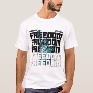Camiseta Tipografia da Liberdade com Estátua da Liberdade