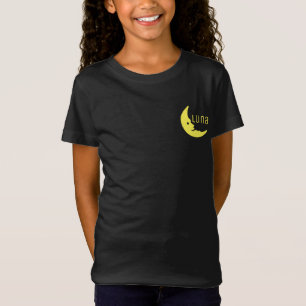 Camiseta Tipografia da Lua Luna, Preta e Amarelo