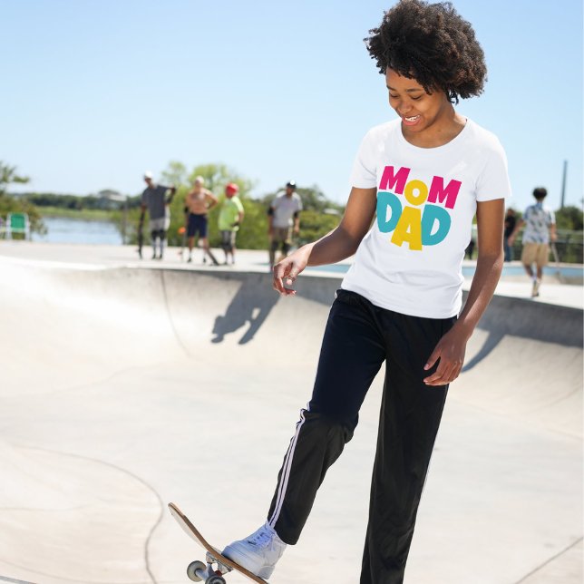 Camiseta Tipografia da mãe e do Pai (mom dad family t-shirt (custom content))