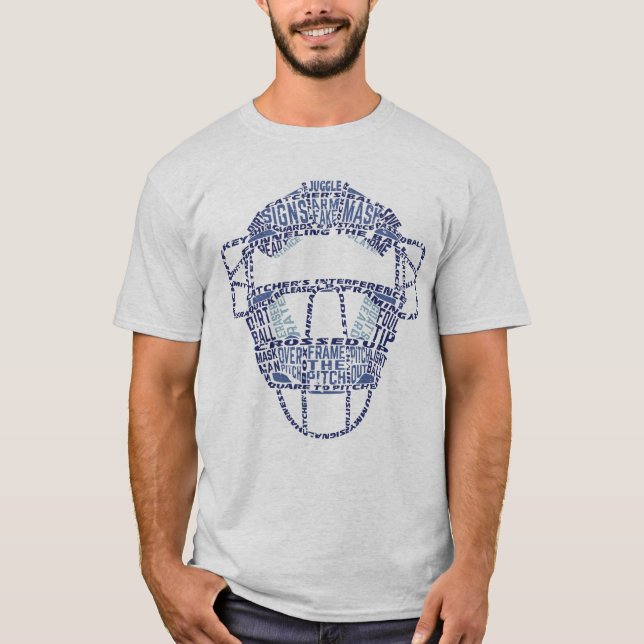 Camiseta Tipografia da máscara de baseball (Frente)