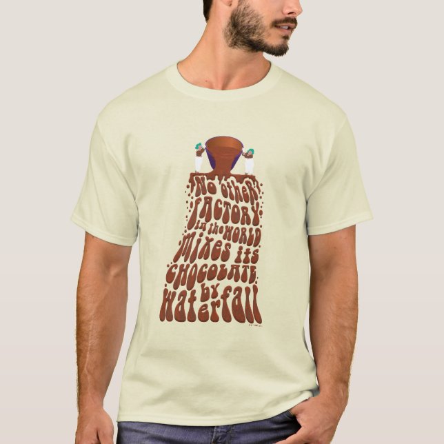 Camiseta Tipografia da queda de água do chocolate Willy Won (Frente)