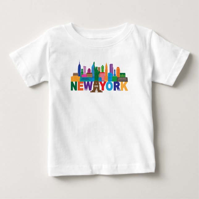 Camiseta Tipografia da skyline da Nova Iorque (Frente)
