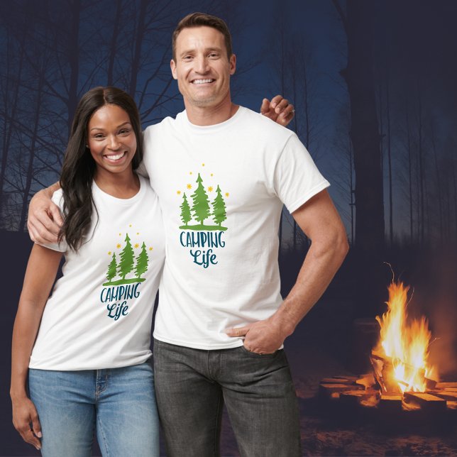 Camiseta Tipografia da Vida de Camping (Criador carregado)
