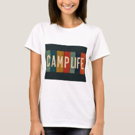 Camiseta Tipografia de Acampamento Vintage