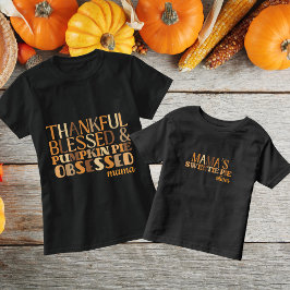 Camiseta Tipografia de Ação de Graças da Torta Doce da Mamã