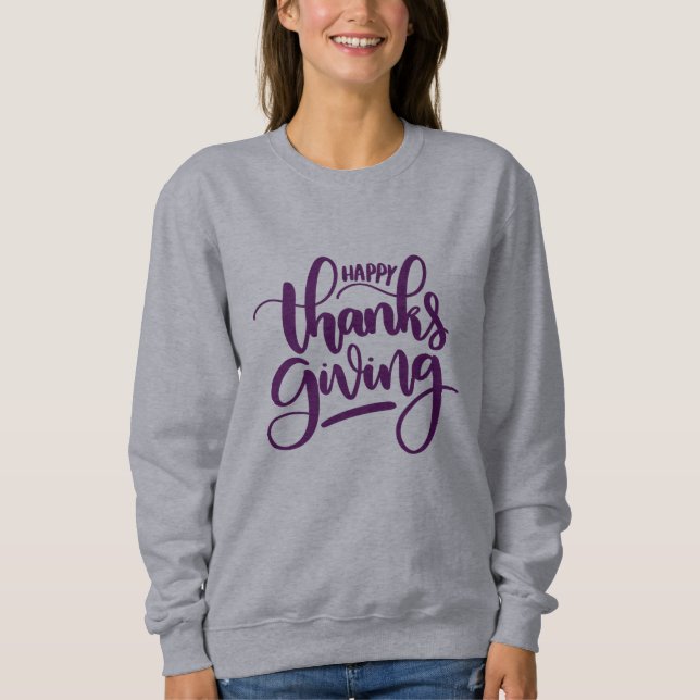 Camiseta Tipografia de Ação de Graças Feliz Elegante (Frente)