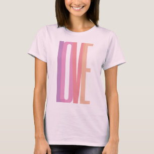 Camiseta Tipografia de Amor em Cores Pastel Ousadas