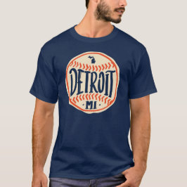 Camiseta Tipografia De Baseball Desenhada À Mão De Detroit 