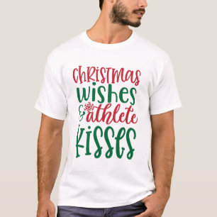 Camiseta Tipografia de Beijos de Natal
