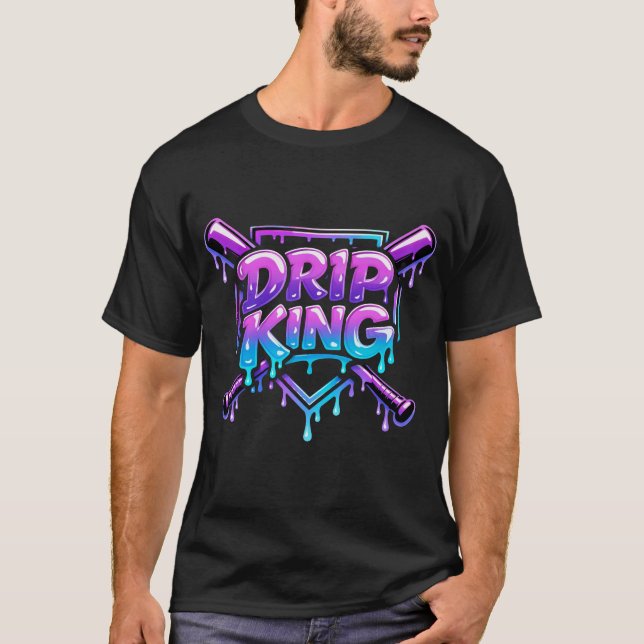 Camiseta Tipografia de Beisebol Drip King (Frente)