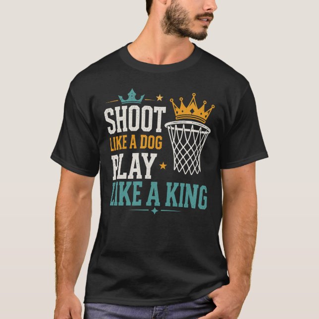Camiseta Tipografia de Cachorro de Basquetebol Design (Frente)