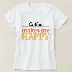 Camiseta Tipografia de Café Colorido e Destacado "Me Faz Fe