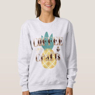 Camiseta Tipografia de Café e Artesanato de Abacaxi Tropica