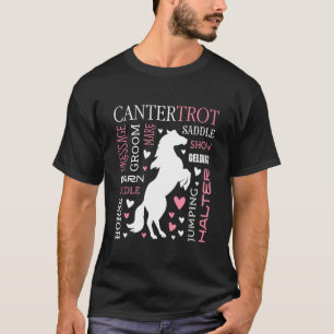 Camiseta Tipografia de Cavalo Arte de Palavras Meninas Cava