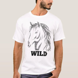 Camiseta Tipografia de Cavalo Selvagem