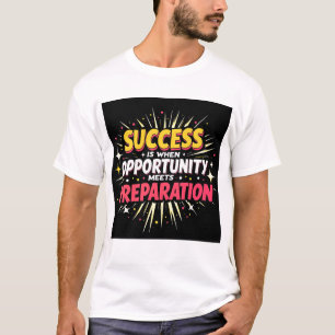 Camiseta Tipografia de Citação de Sucesso Motivacional para