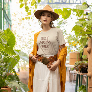 Camiseta Tipografia de Coração Caprichoso Mocha Melhor Mãe