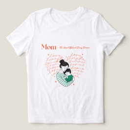 Camiseta Tipografia de Coração de Mãe Arte da Maternidade