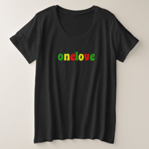 Camiseta Tipografia de Cores de Rasta Coloridas de Um Amor