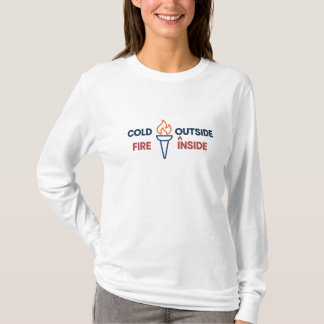Camiseta Tipografia de Design Esportivo de Inverno Fogo Int