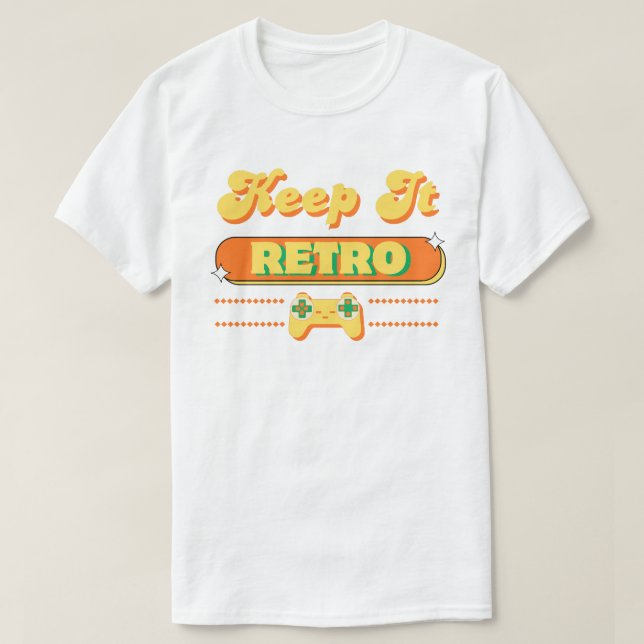 Camiseta Tipografia de Design Retro Keep It Gaming (Frente do Design)