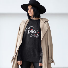 Camiseta Tipografia de Esposa de Piloto & Avião Simples,Min