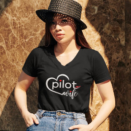 Camiseta Tipografia de Esposa de Piloto & Avião Simples,Min