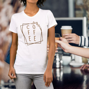 Camiseta Tipografia de Estampa de Guepardo Marrom Café Geom
