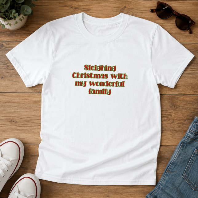 Camiseta Tipografia de Férias de Natal Sleighing (Criador carregado)