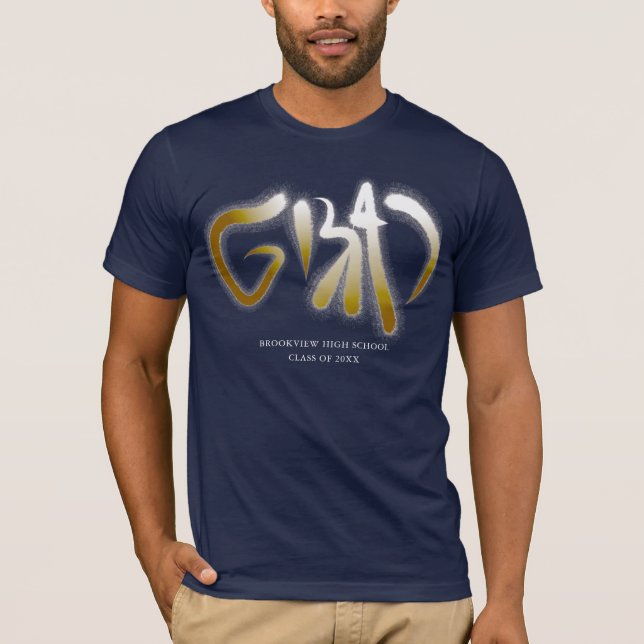 Camiseta Tipografia de Formando Dourado Faux Personalizado (Frente)