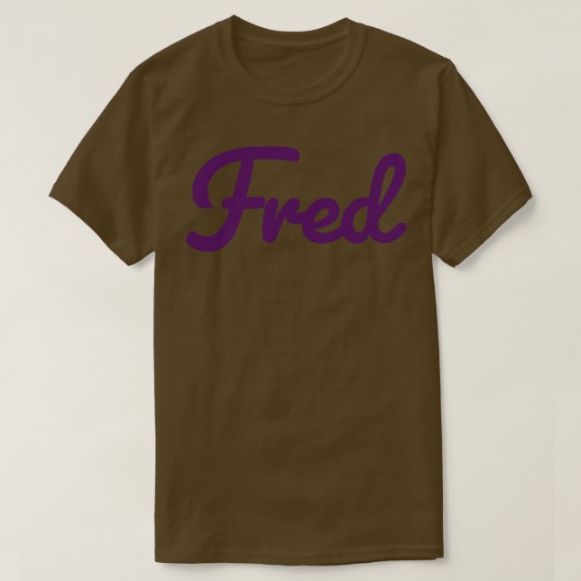 Camiseta Tipografia de Fred Name Purple (Frente do Design)