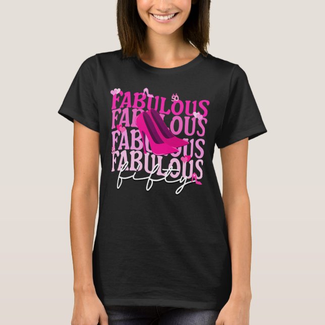 Camiseta Tipografia de Gradiente de Cinquenta Péis Fabuloso (Frente)