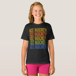 Camiseta Tipografia De Hóquei No Gelo