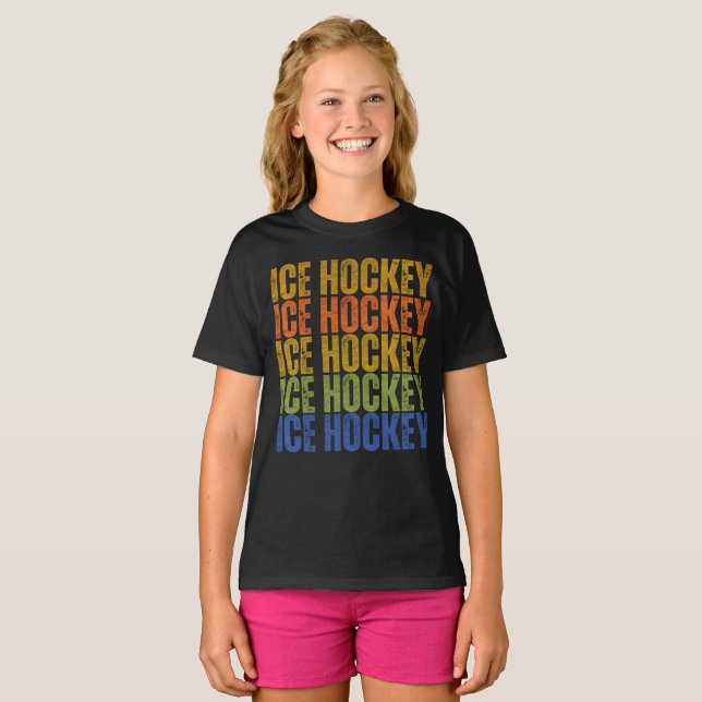 Camiseta Tipografia de Hóquei no Gelo (Frente Completa)